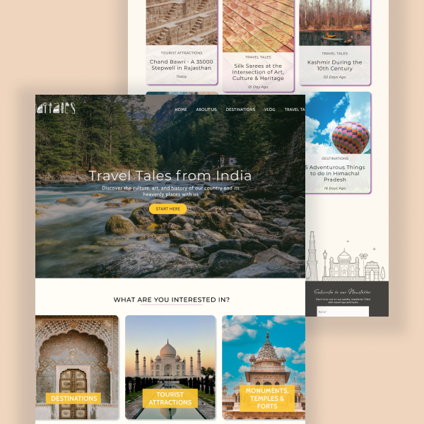 Re-design of an Indian Travel Blog. Designed in Figma.
